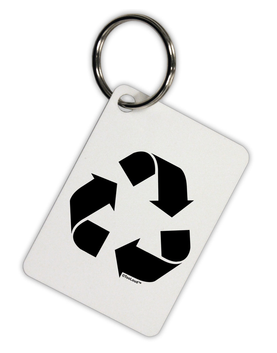 Recycle Black and White Aluminum Keyring Tag by TooLoud-Keyring-TooLoud-White-Davson Sales