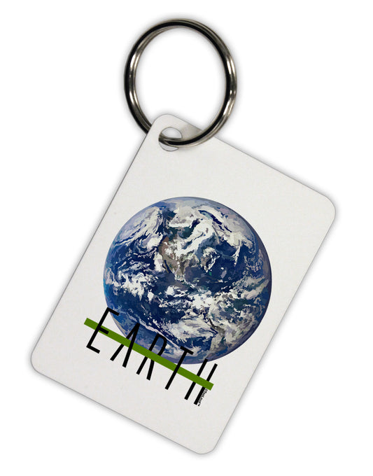 Planet Earth Text Aluminum Keyring Tag by TooLoud-Keyring-TooLoud-White-Davson Sales