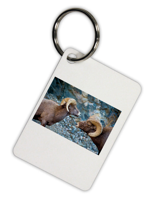 Two Bighorn Rams Aluminum Keyring Tag-Keyring-TooLoud-White-Davson Sales