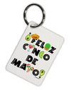 Feliz Cinco de Mayo - Fiesta Icons Aluminum Keyring Tag by TooLoud-Keyring-TooLoud-White-Davson Sales