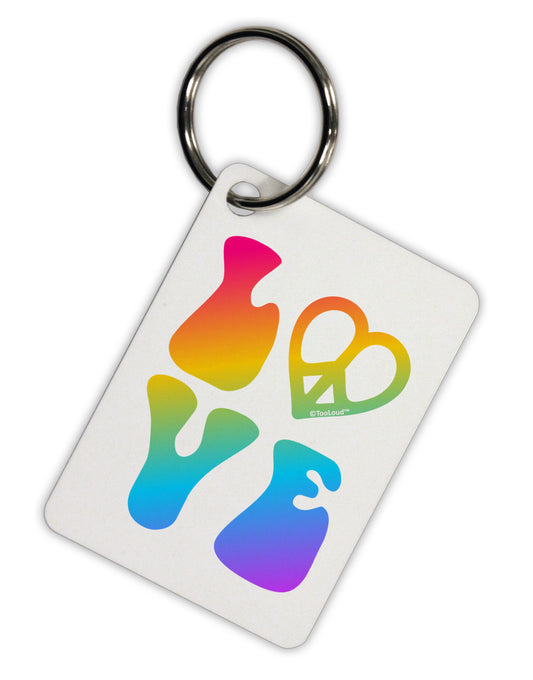 Peace and Love - Peace Heart Love Aluminum Keyring Tag-Keyring-TooLoud-White-Davson Sales