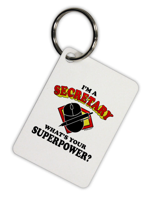 Secretary - Superpower Aluminum Keyring Tag-Keyring-TooLoud-White-Davson Sales