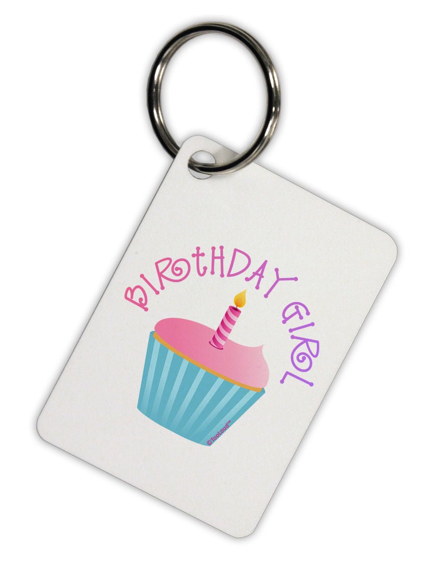 Birthday Girl - Candle Cupcake Aluminum Keyring Tag by TooLoud-Keyring-TooLoud-White-Davson Sales