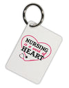 Nursing Is A Work Of Heart Aluminum Keyring Tag-Keyring-TooLoud-White-Davson Sales