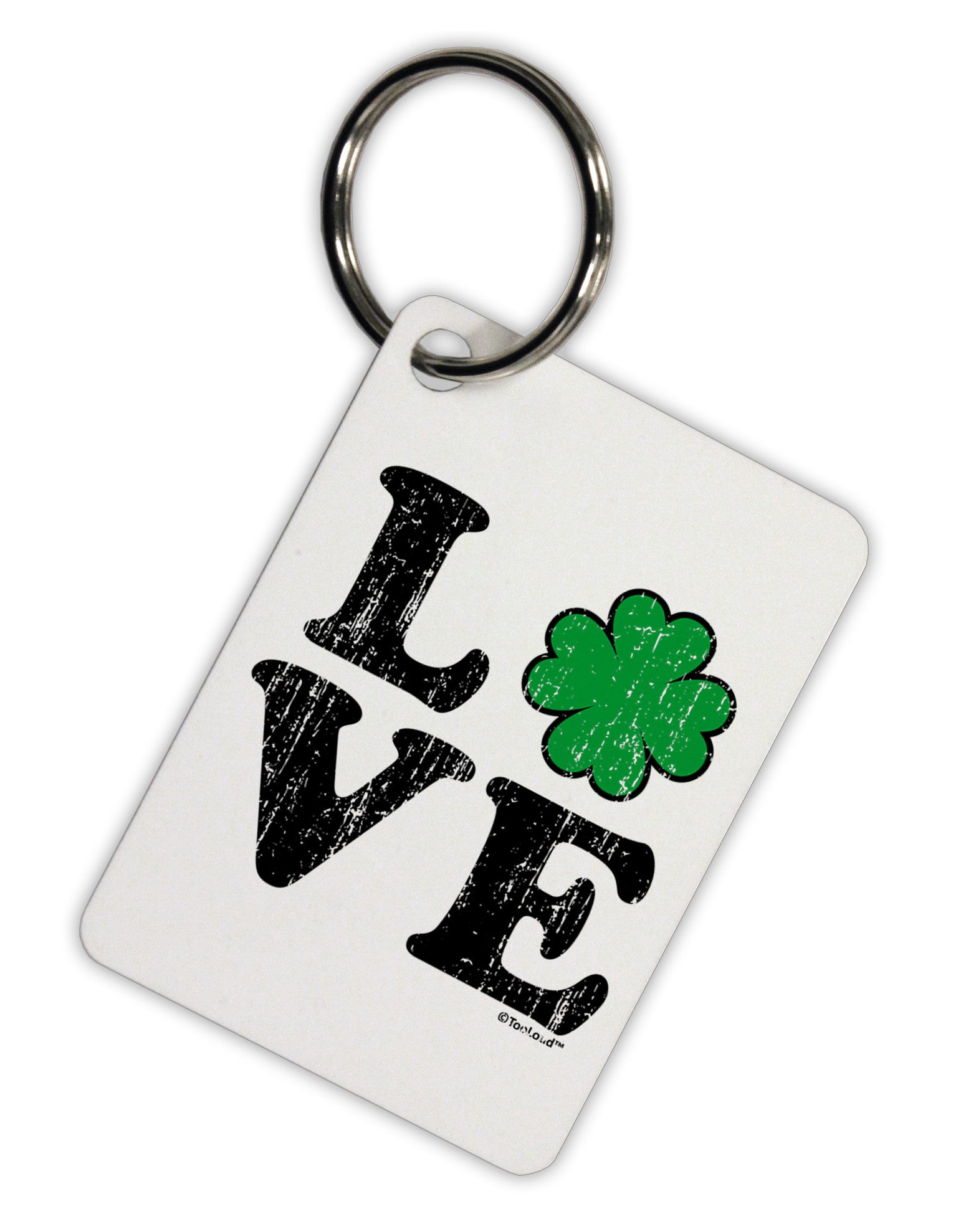 Irish Love - Distressed Aluminum Keyring Tag by TooLoud-Keyring-TooLoud-White-Davson Sales