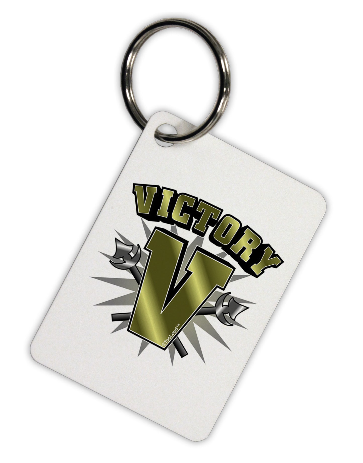Victory V Aluminum Keyring Tag-Keyring-TooLoud-White-Davson Sales