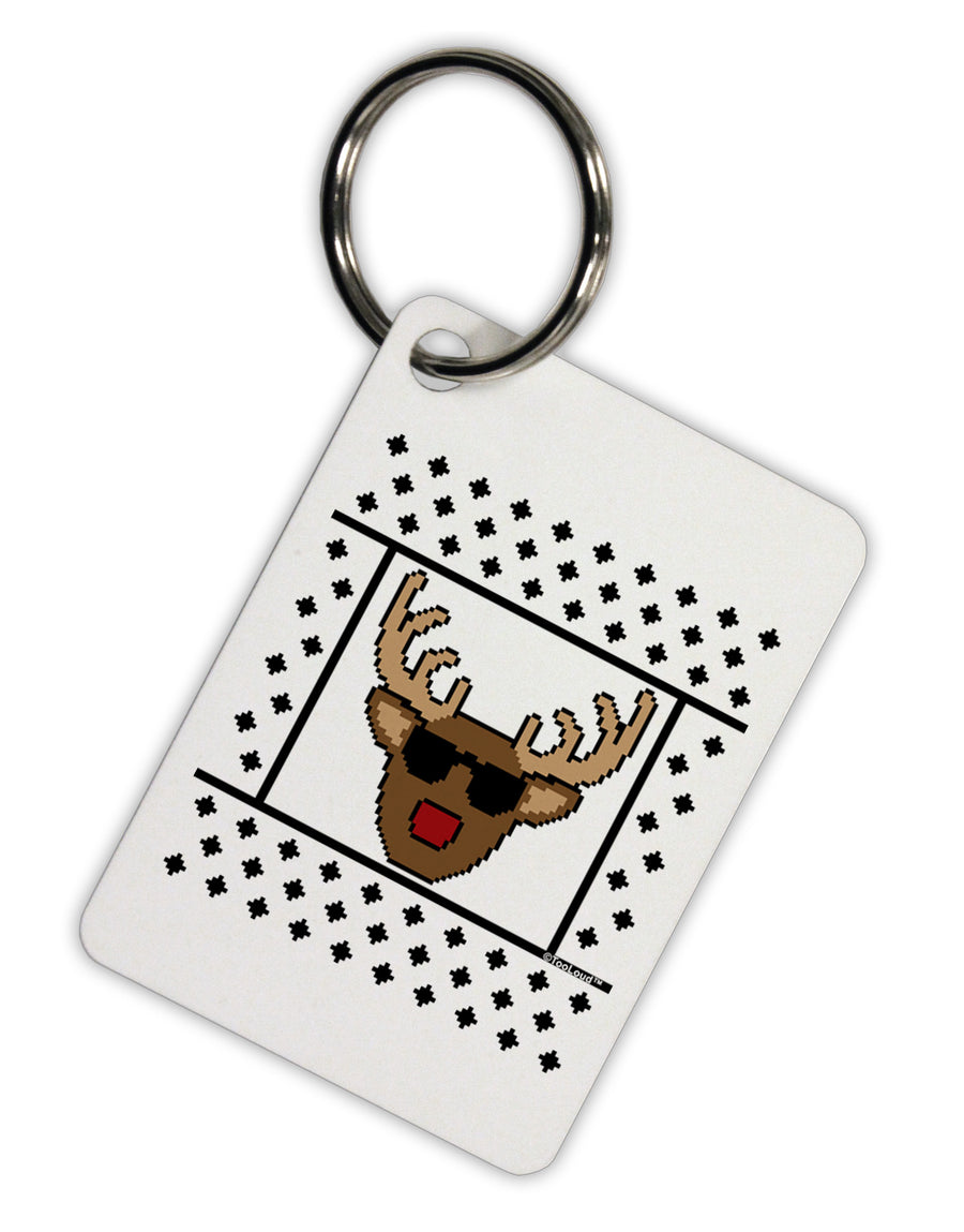 Cool Rudolph Sweater Aluminum Keyring Tag-Keyring-TooLoud-White-Davson Sales