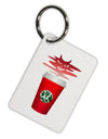 Red Cup Satan Coffee Aluminum Keyring Tag by TooLoud-TooLoud-White-Davson Sales