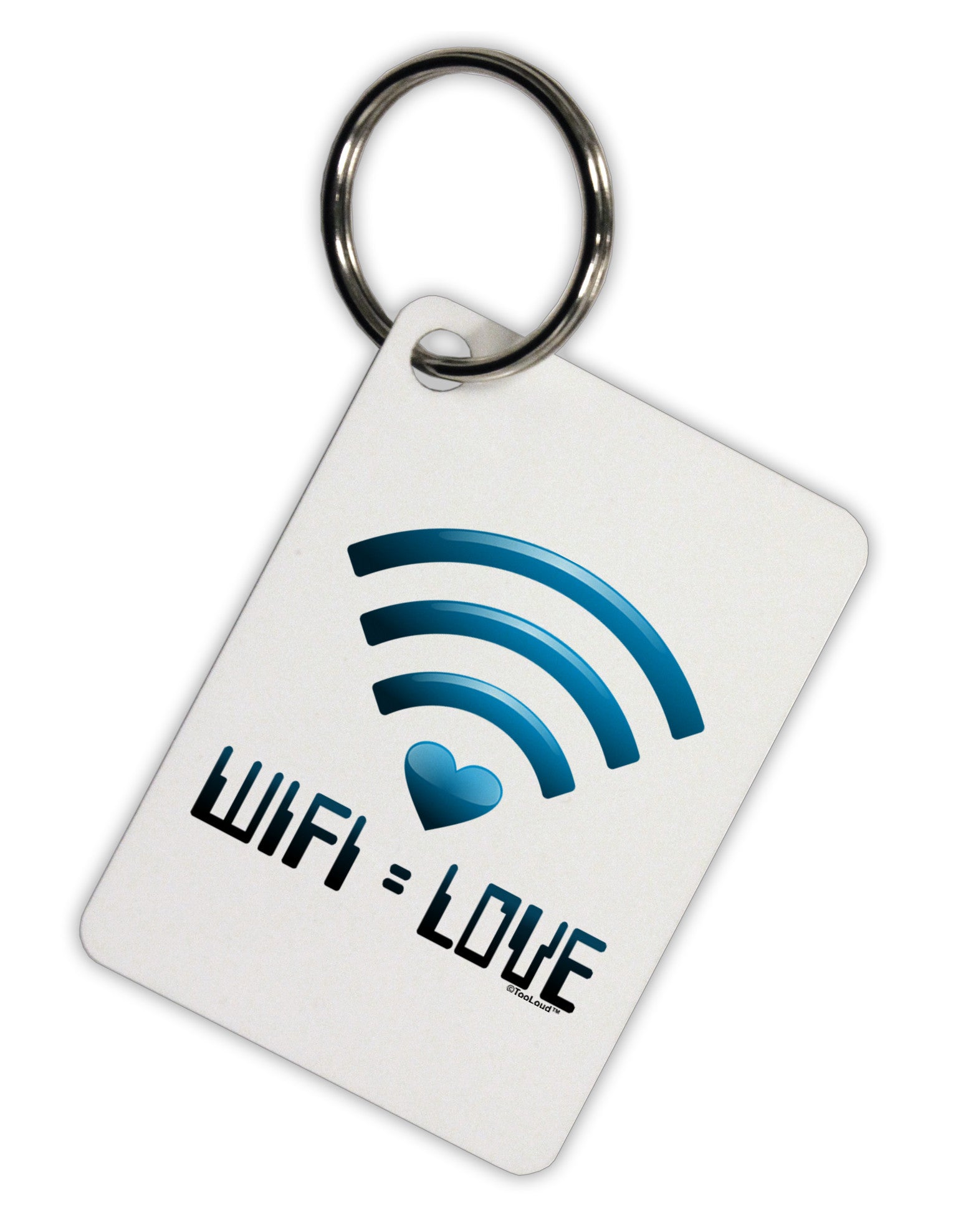 TooLoud Wifi Equals Love Aluminum Keyring Tag-Keyring-TooLoud-White-Davson Sales