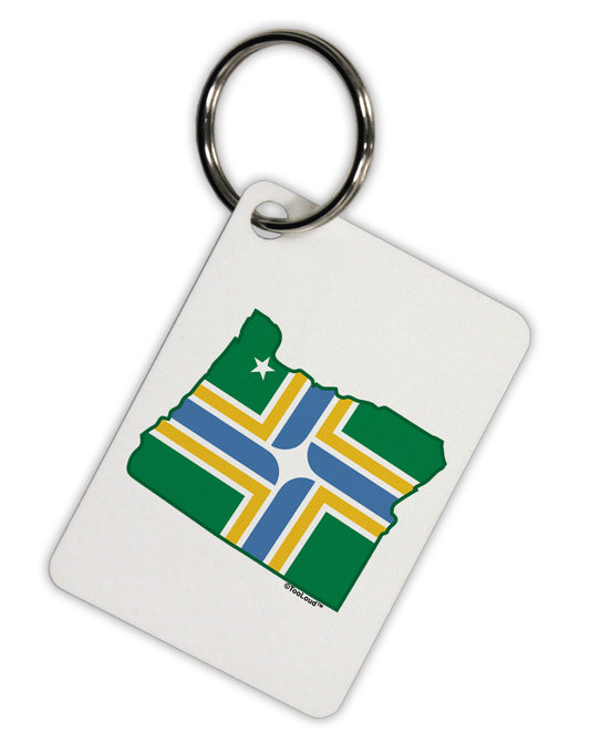 Portland Oregon Flag Aluminum Keyring Tag-Keyring-TooLoud-White-Davson Sales