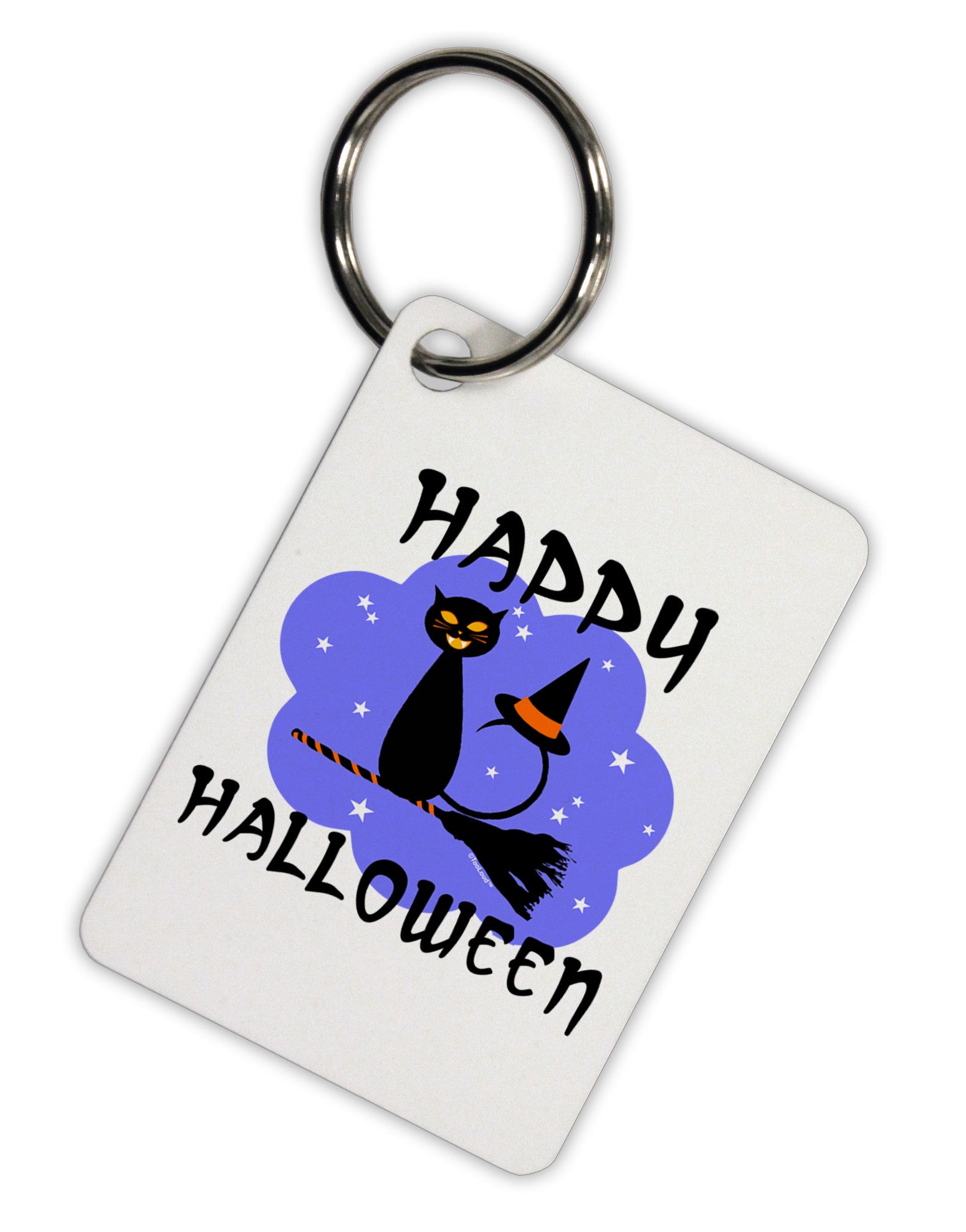 Witch Cat Aluminum Keyring Tag-Keyring-TooLoud-White-Davson Sales