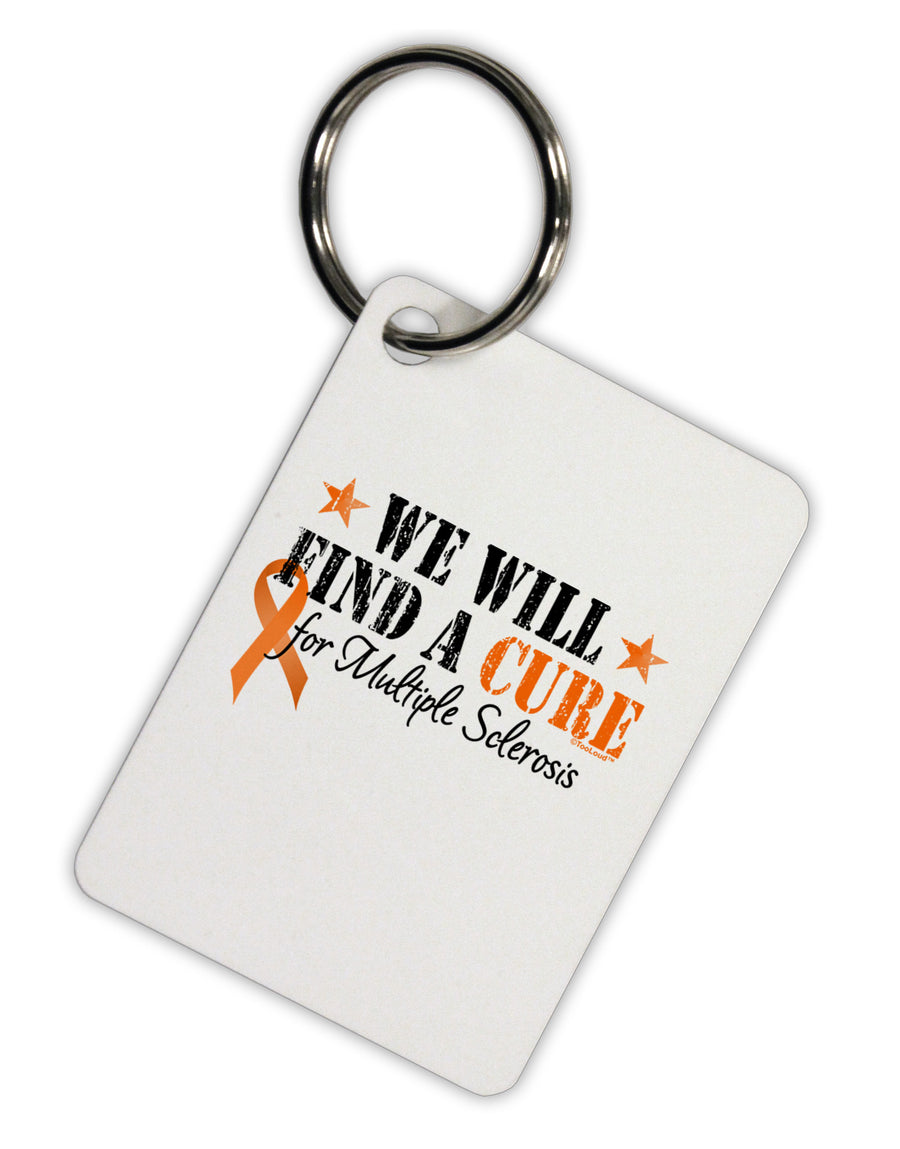 MS - We Will Find A Cure Aluminum Keyring Tag-Keyring-TooLoud-White-Davson Sales