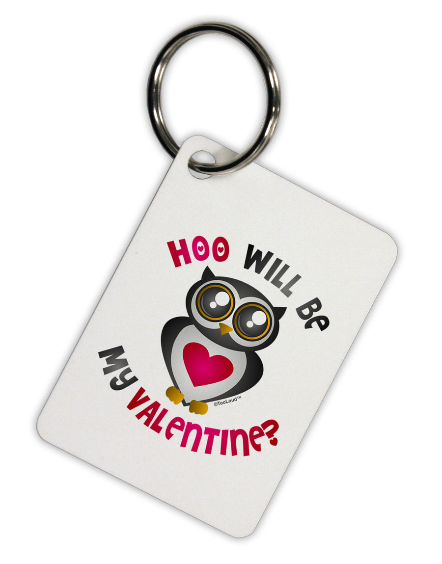 Hoo Will Be My Valentine Aluminum Keyring Tag-Keyring-TooLoud-White-Davson Sales