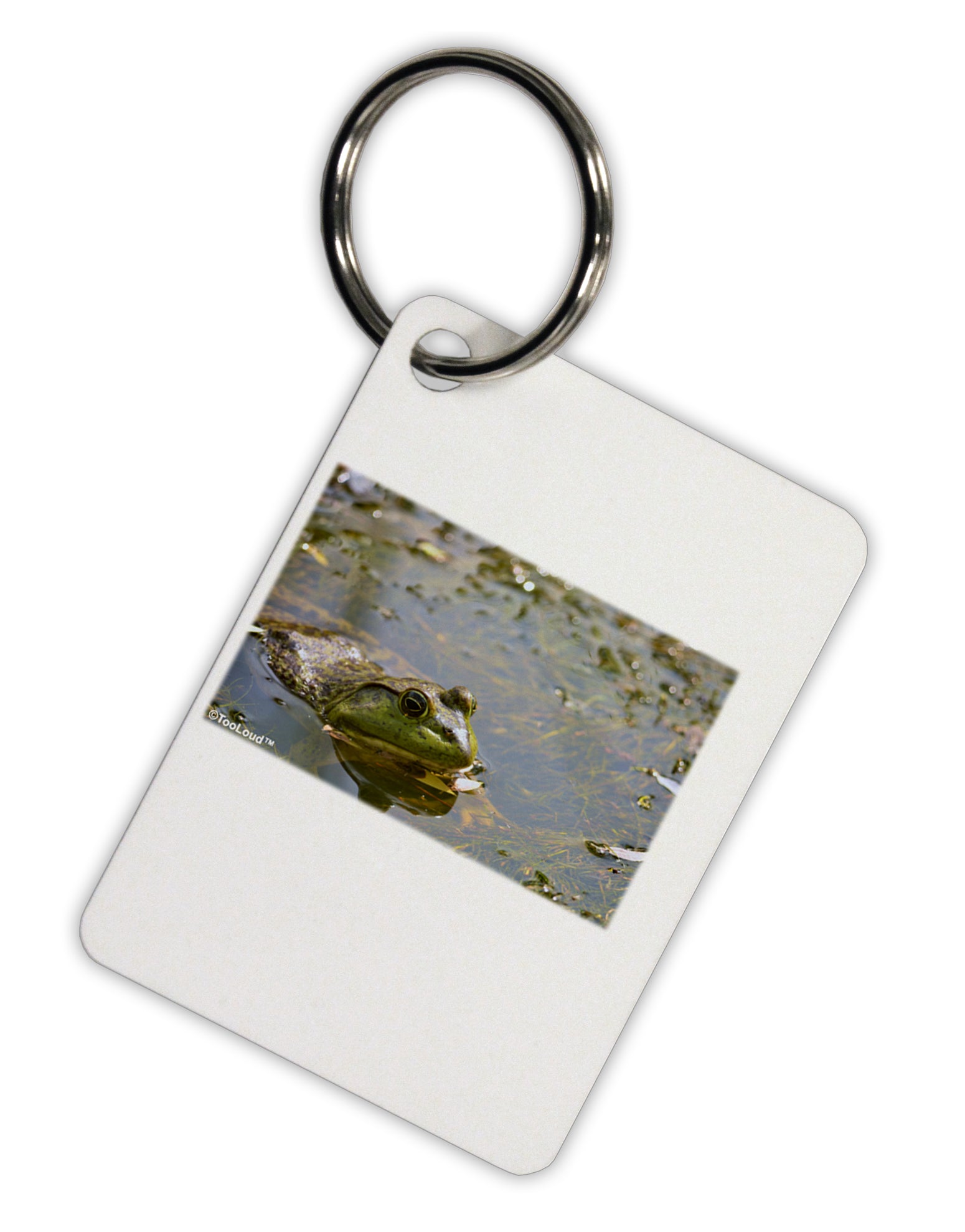 Bullfrog In Water Aluminum Keyring Tag by TooLoud-Keyring-TooLoud-Davson Sales