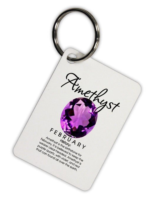 Birthstone Amethyst Aluminum Keyring Tag by TooLoud-Keyring-TooLoud-White-Davson Sales