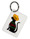 Happy Cinco de Meow - Cinco de Mayo Cat Aluminum Keyring Tag by TooLoud-Keyring-TooLoud-White-Davson Sales