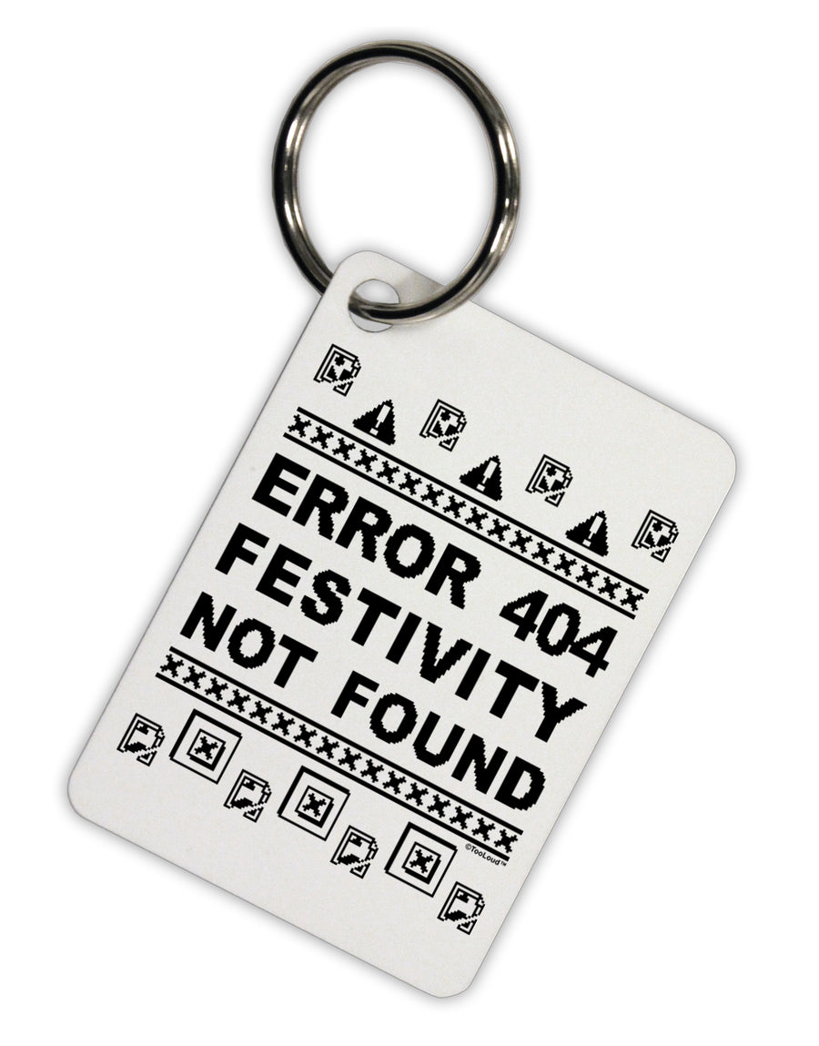 Error 404 Festivity Not Found Aluminum Keyring Tag by TooLoud-TooLoud-White-Davson Sales