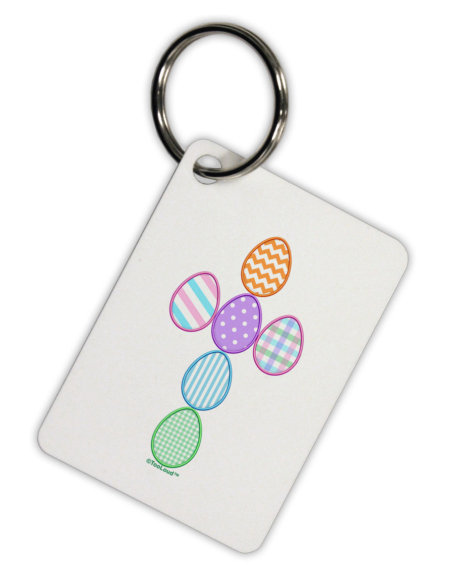 Easter Egg Cross Faux Applique Aluminum Keyring Tag-Keyring-TooLoud-White-Davson Sales