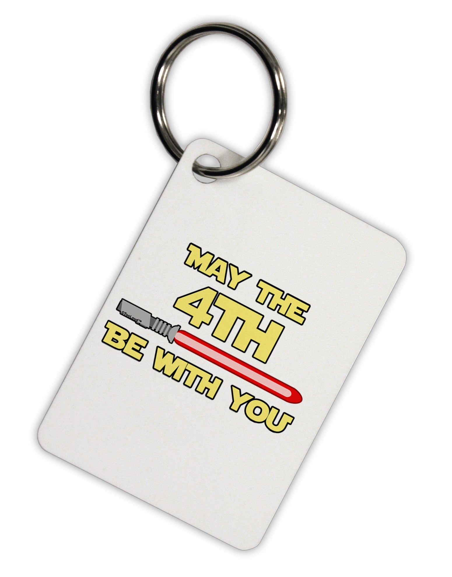 4th Be With You Beam Sword Aluminum Keyring Tag by TooLoud-Keyring-TooLoud-White-Davson Sales