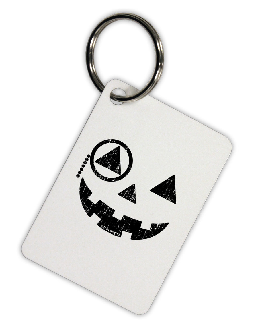 Monocle Jack-o-Lantern Distressed Aluminum Keyring Tag-Keyring-TooLoud-White-Davson Sales