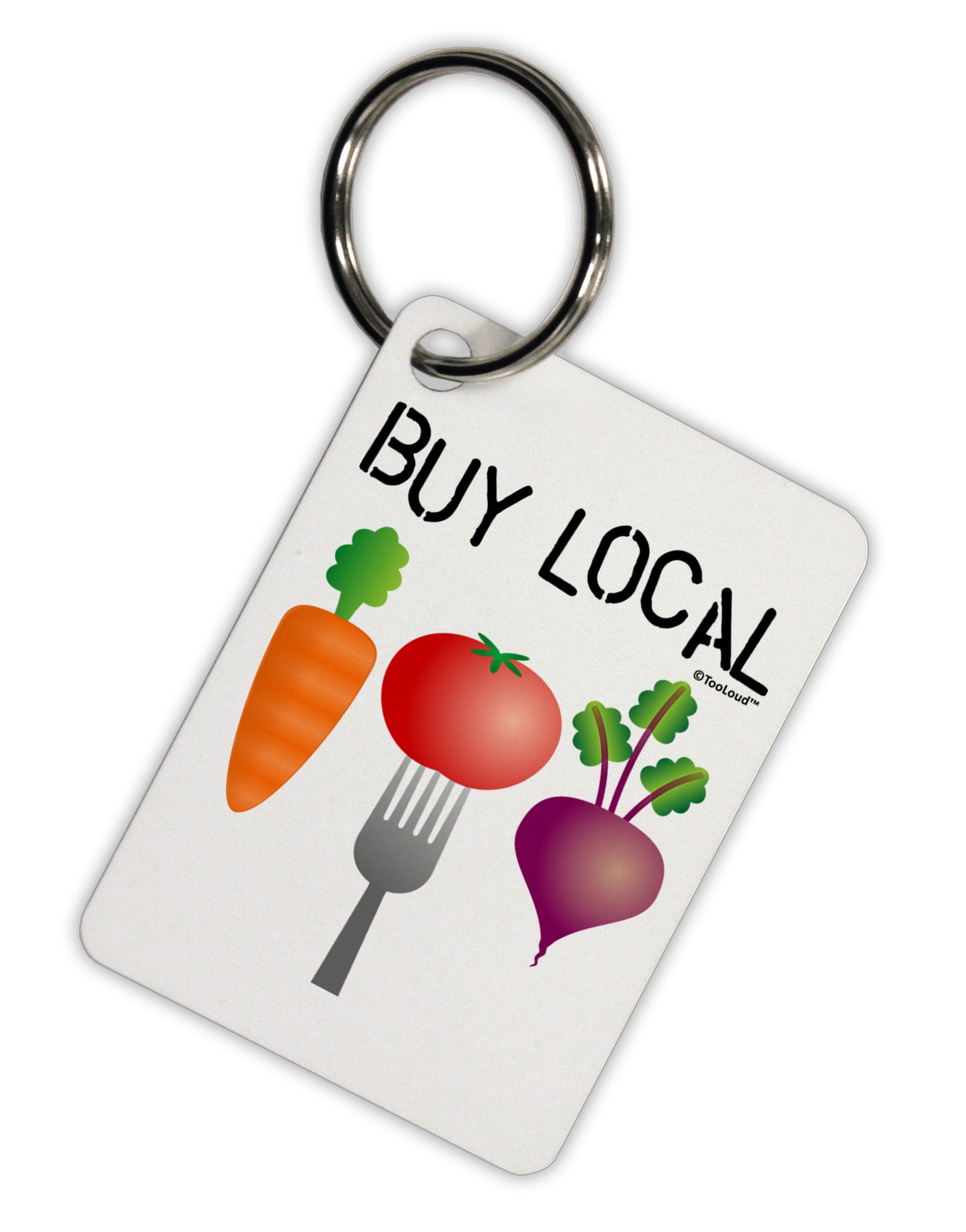 Buy Local - Vegetables Design Aluminum Keyring Tag-Keyring-TooLoud-White-Davson Sales