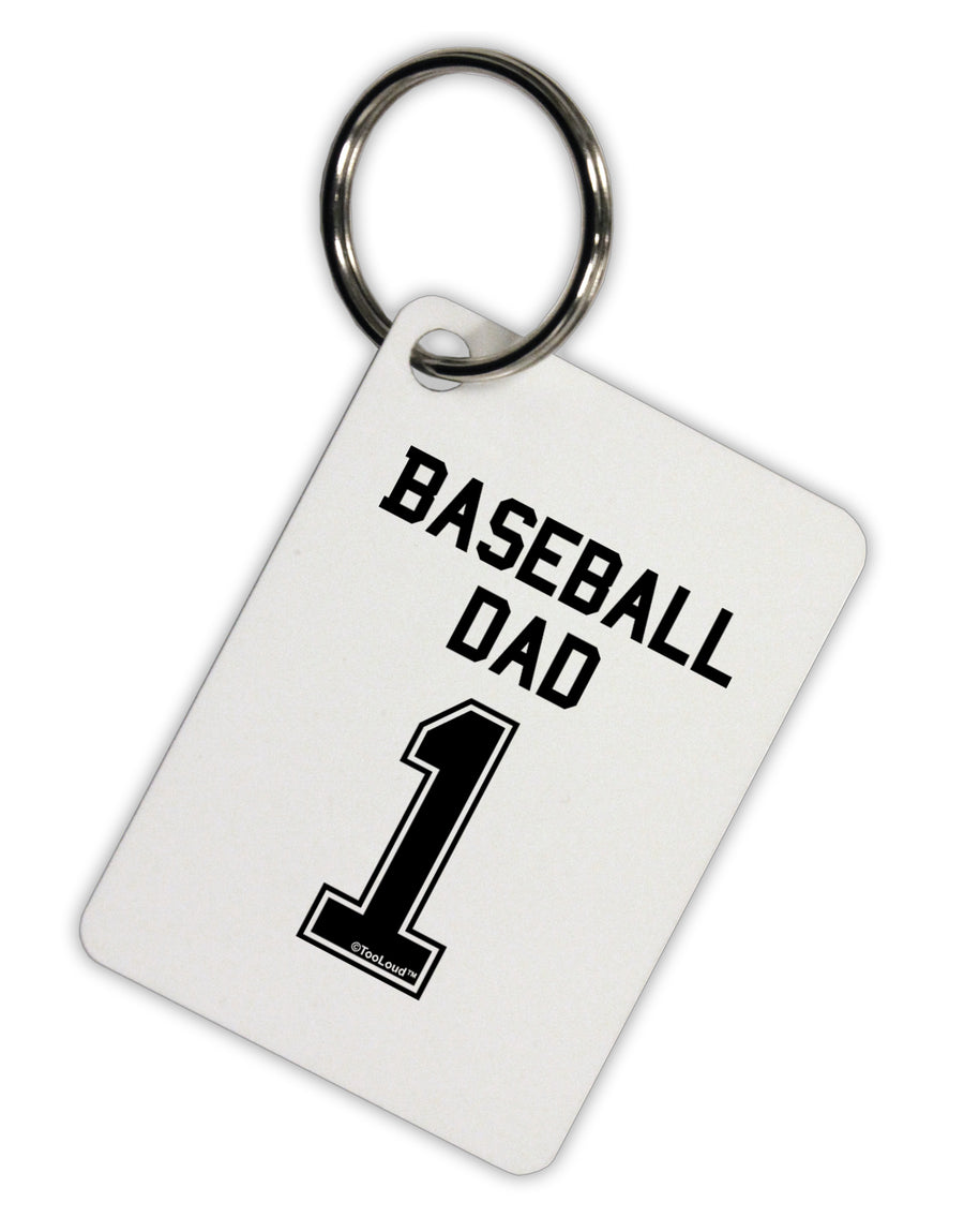 Baseball Dad Jersey Aluminum Keyring Tag by TooLoud-Keyring-TooLoud-White-Davson Sales