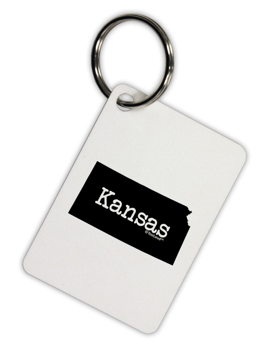 Kansas - United States Shape Aluminum Keyring Tag-Keyring-TooLoud-White-Davson Sales