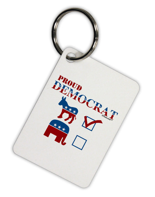 Proud Democrat Checkmark Aluminum Keyring Tag-Keyring-TooLoud-White-Davson Sales