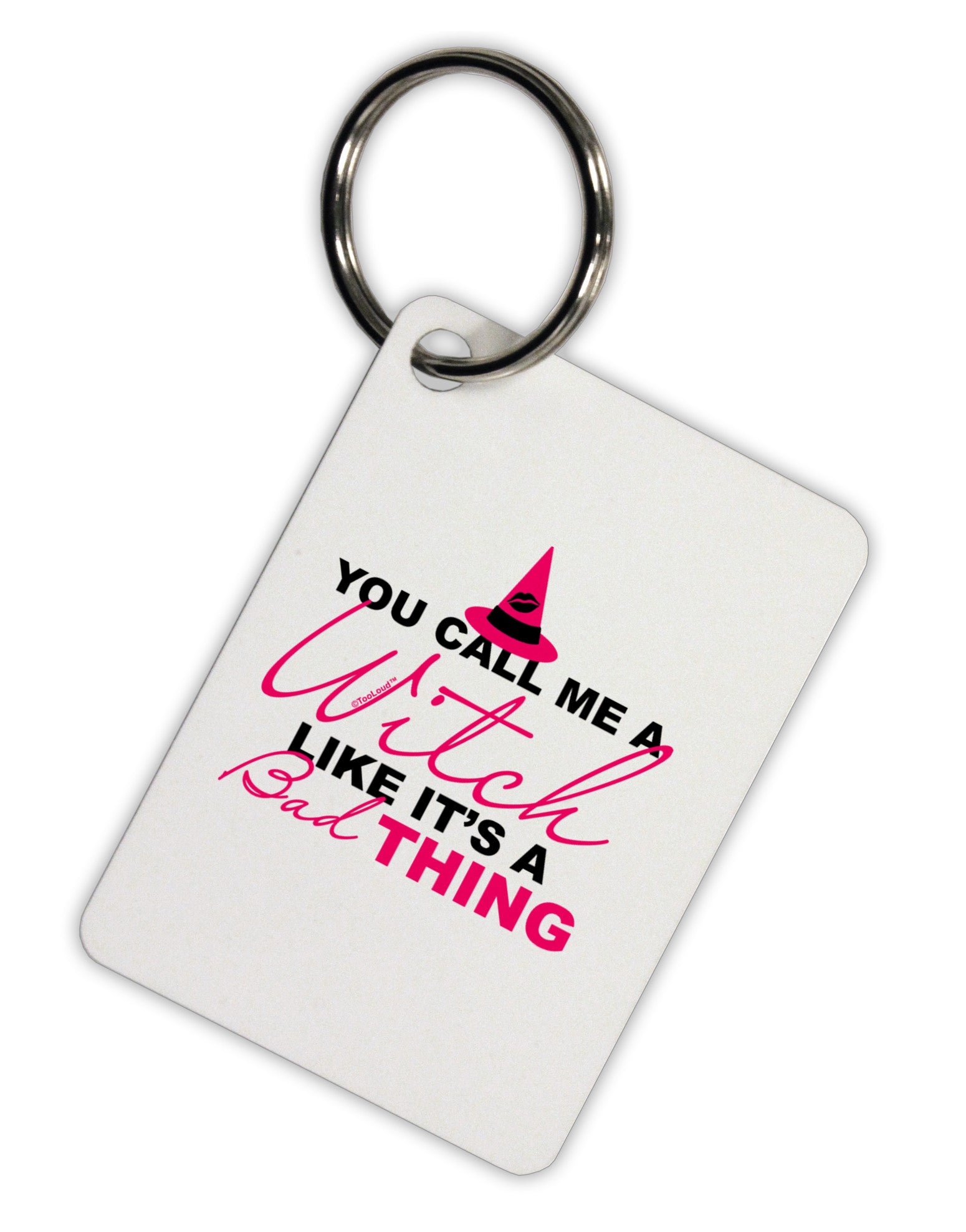 Witch - Bad Thing Text Aluminum Keyring Tag-Keyring-TooLoud-White-Davson Sales