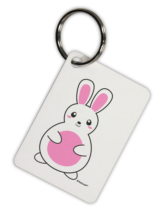 Cute Easter Bunny - Pink Aluminum Keyring Tag by TooLoud-Keyring-TooLoud-White-Davson Sales
