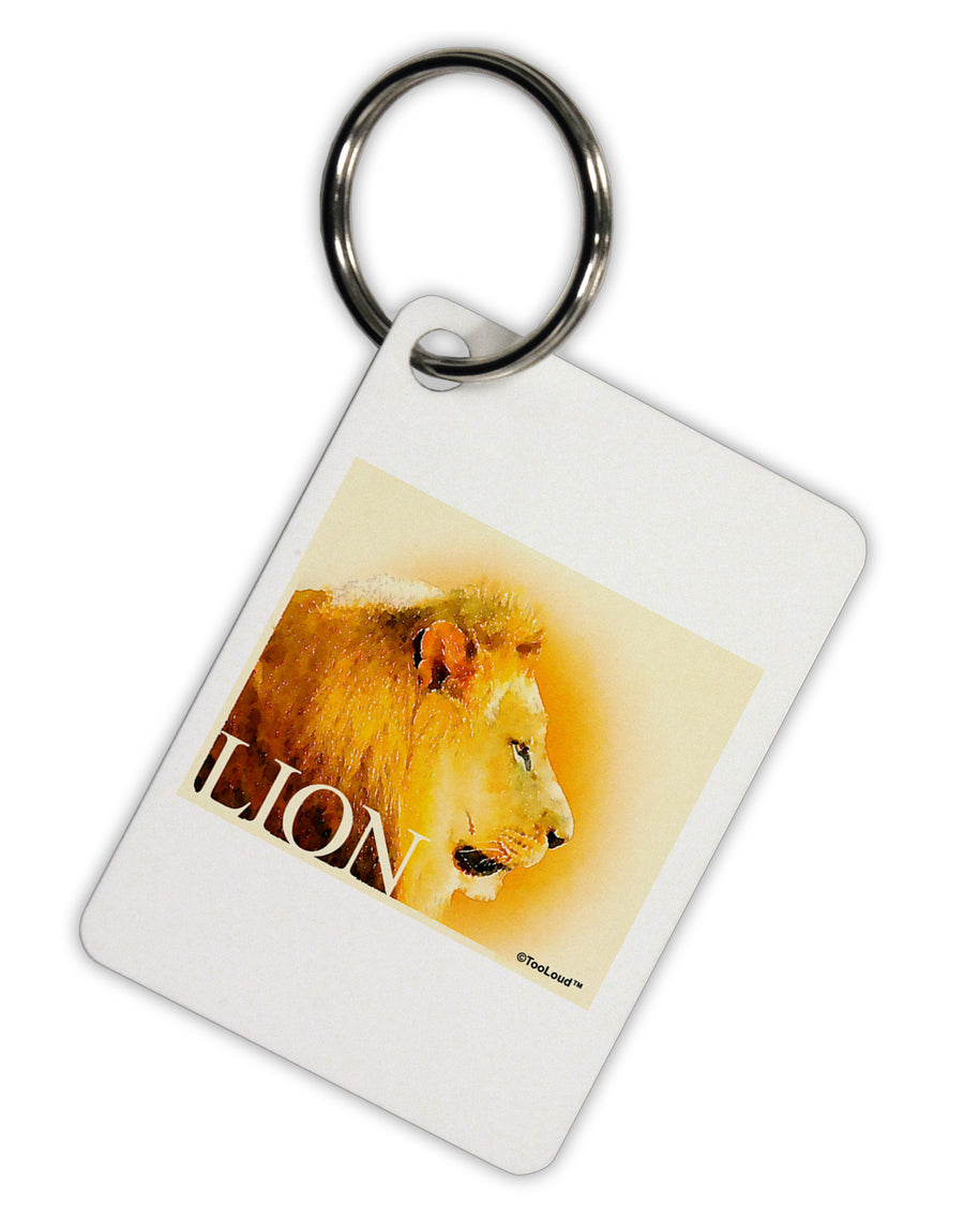 Lion Watercolor 3 Text Aluminum Keyring Tag-Keyring-TooLoud-White-Davson Sales