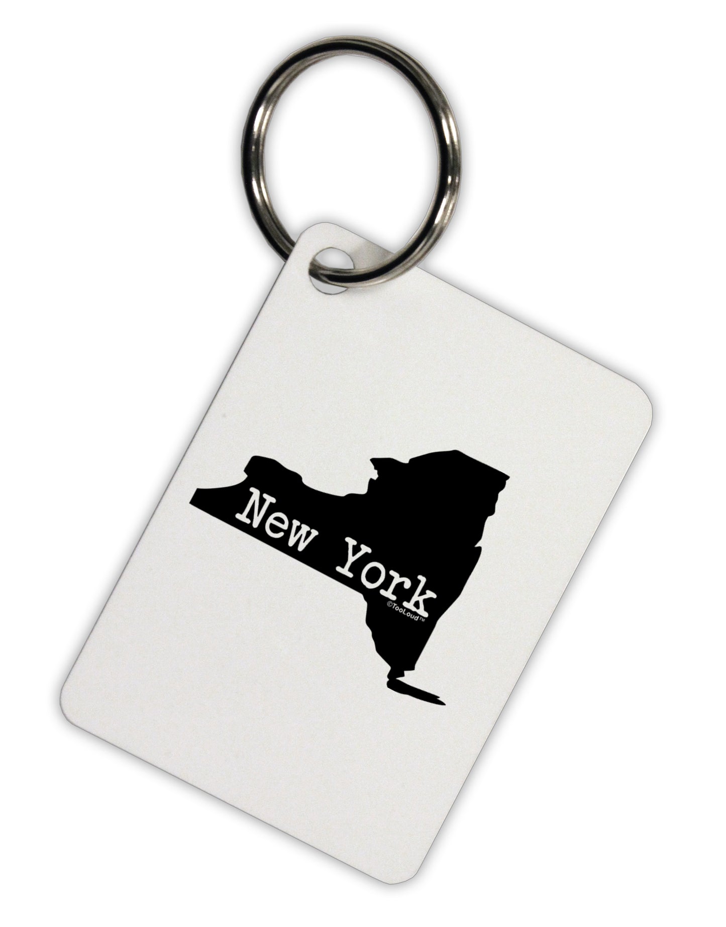 New York - United States Shape Aluminum Keyring Tag by TooLoud-Keyring-TooLoud-White-Davson Sales