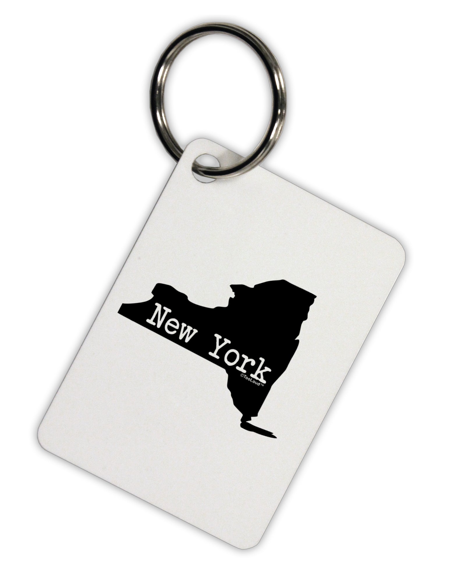New York - United States Shape Aluminum Keyring Tag by TooLoud-Keyring-TooLoud-White-Davson Sales