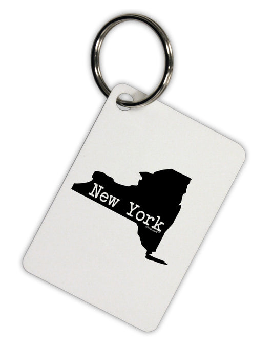New York - United States Shape Aluminum Keyring Tag by TooLoud-Keyring-TooLoud-White-Davson Sales