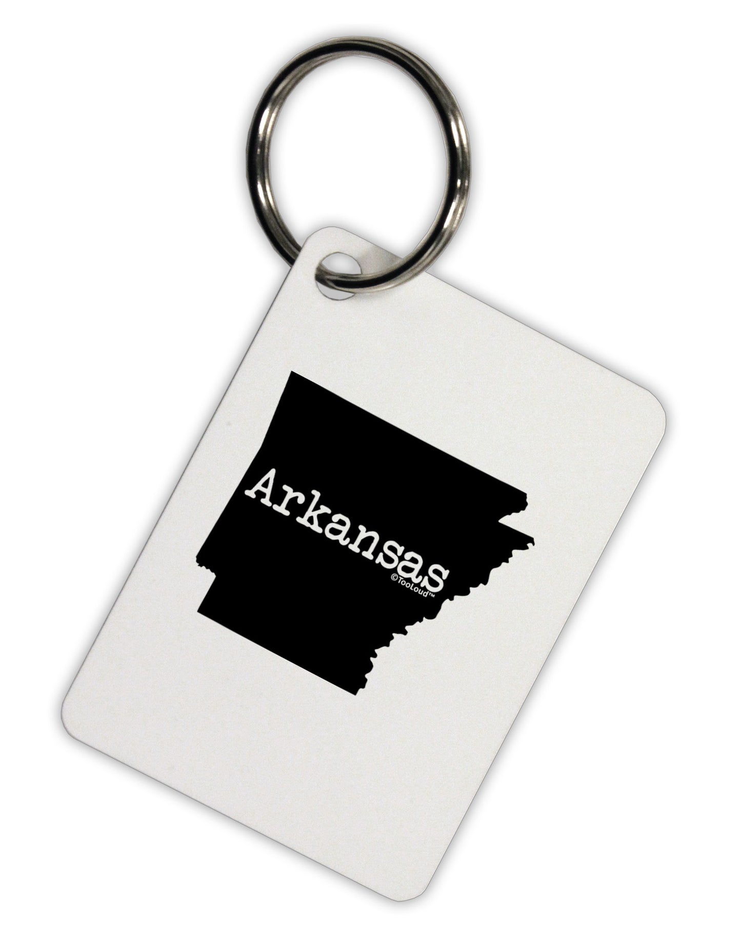 Arkansas - United States Shape Aluminum Keyring Tag-Keyring-TooLoud-White-Davson Sales