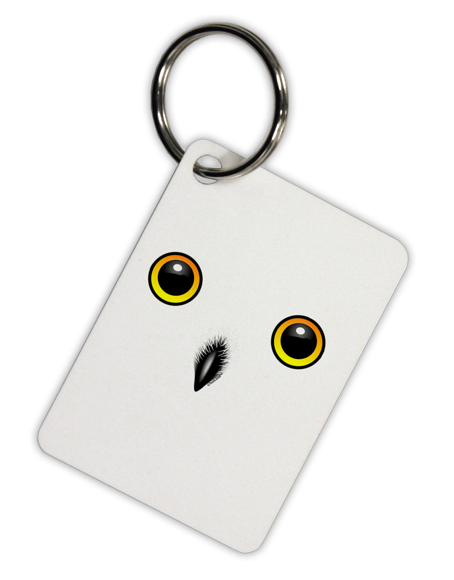 Cute Snowy Owl Face Aluminum Keyring Tag-Keyring-TooLoud-White-Davson Sales