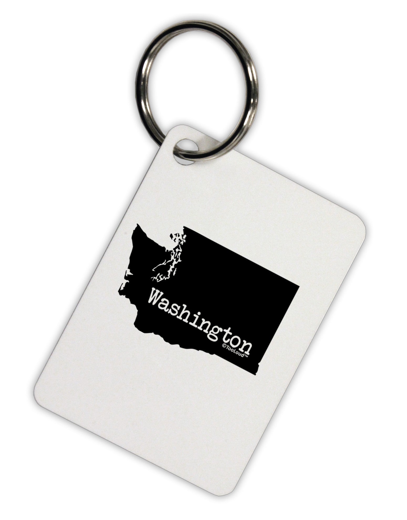 Washington - United States Shape Aluminum Keyring Tag-Keyring-TooLoud-White-Davson Sales