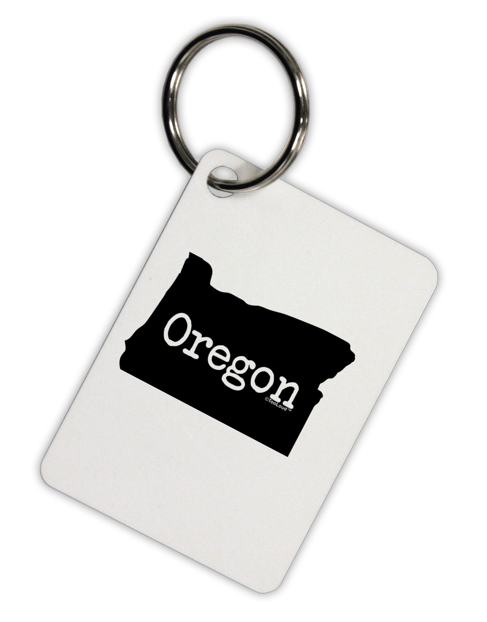 Oregon - United States Shape Aluminum Keyring Tag by TooLoud-Keyring-TooLoud-White-Davson Sales