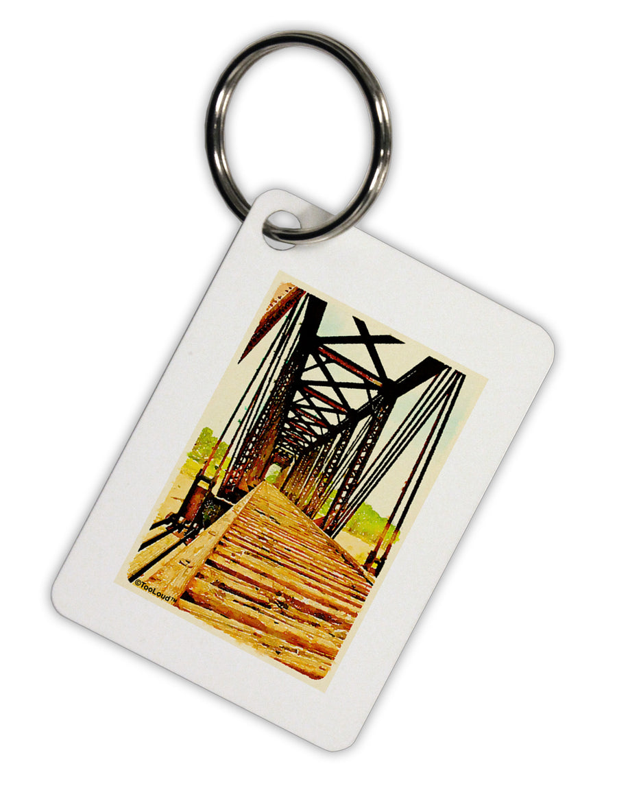 Colorado Bridge Watercolor Aluminum Keyring Tag-Keyring-TooLoud-White-Davson Sales