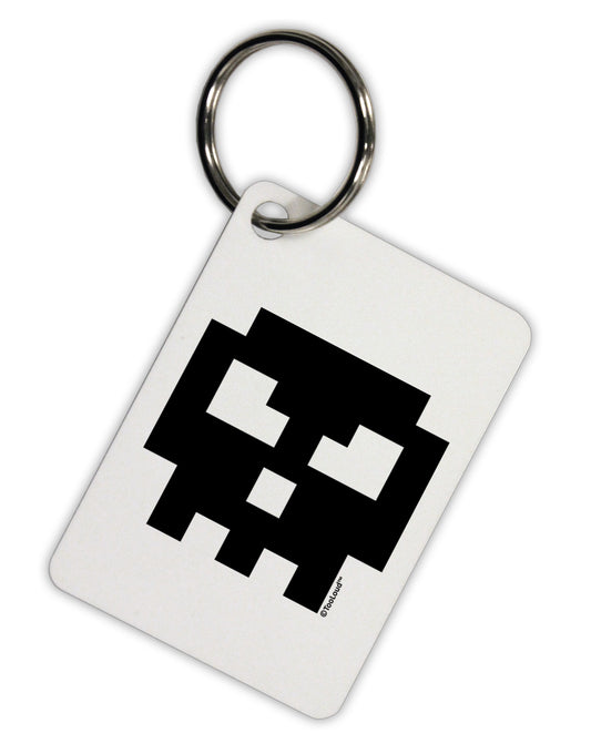 Retro 8-Bit Skull Aluminum Keyring Tag-Keyring-TooLoud-White-Davson Sales