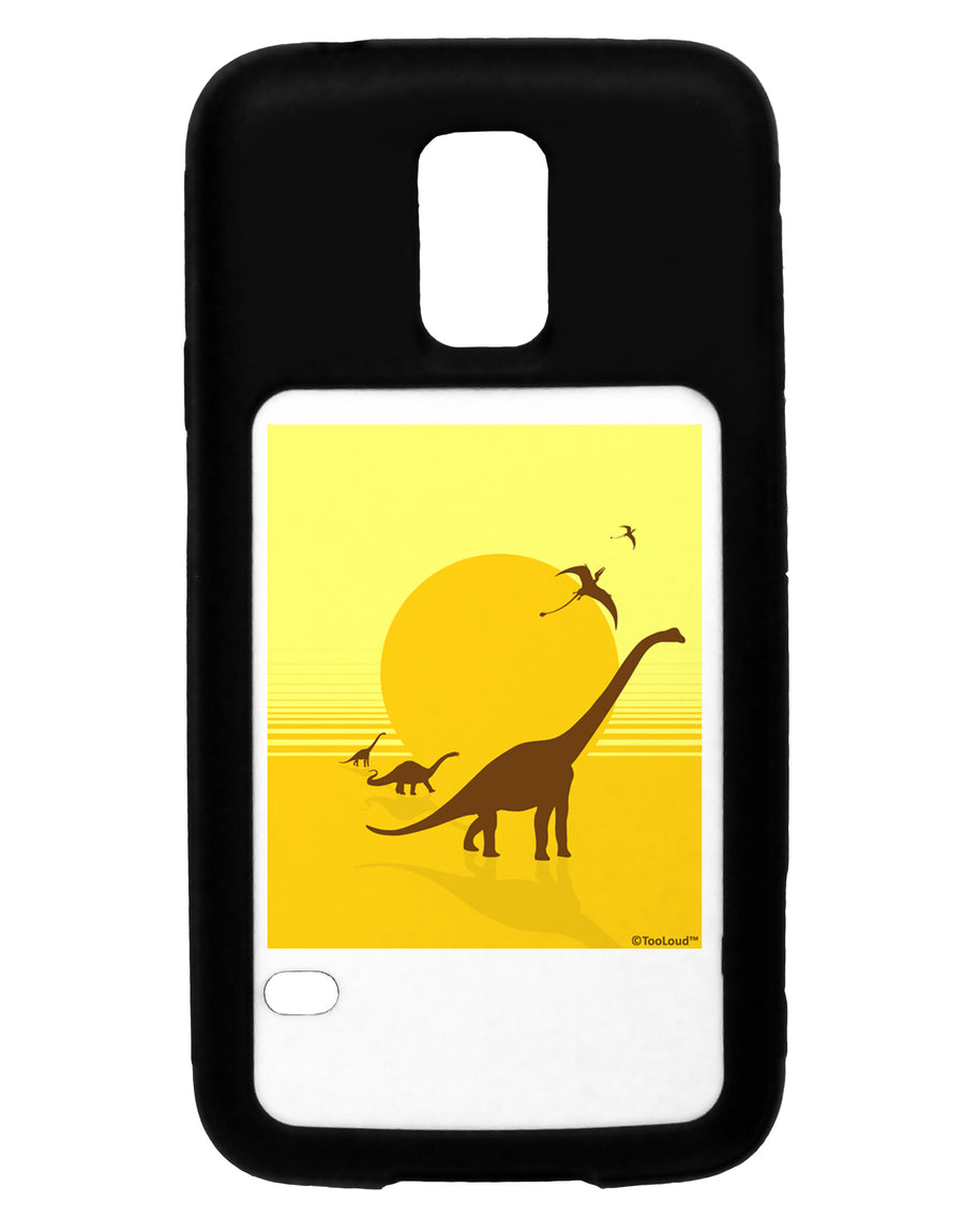 Brontosaurus and Pterodactyl Silhouettes with Sun Black Jazz Kindle Fire HD Cover by TooLoud-TooLoud-Black-White-Davson Sales