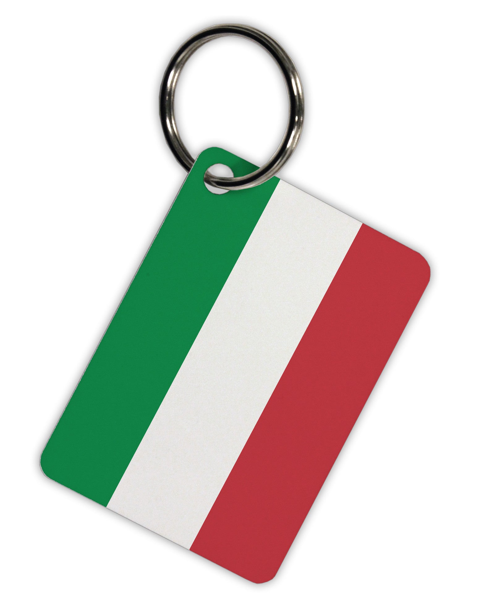 Italian Flag All Over Aluminum Keyring Tag All Over Print-Keyring-TooLoud-White-Davson Sales
