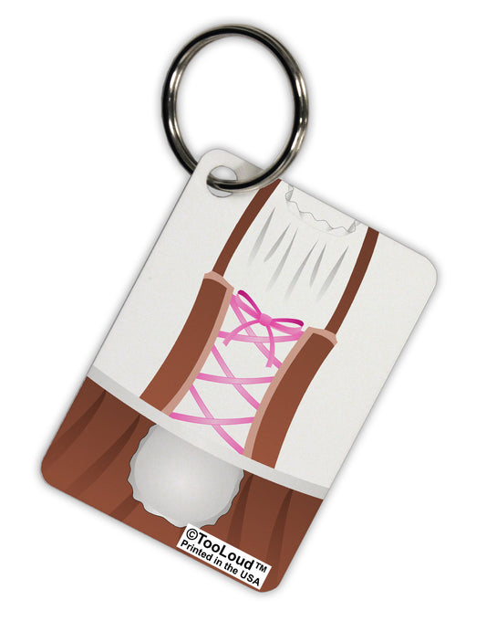 Dirndl Costume Brown Aluminum Keyring Tag All Over Print by TooLoud-Keyring-TooLoud-White-Davson Sales