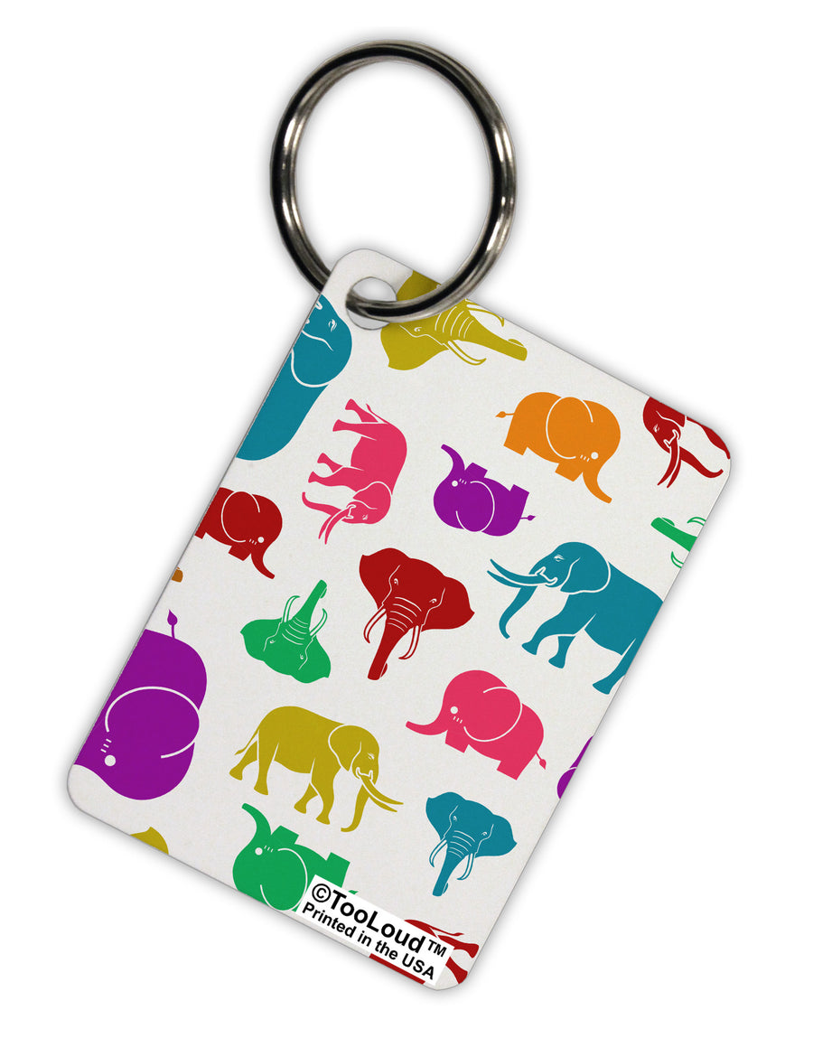 Colorful Elephants AOP Aluminum Keyring Tag All Over Print-Keyring-TooLoud-White-Davson Sales