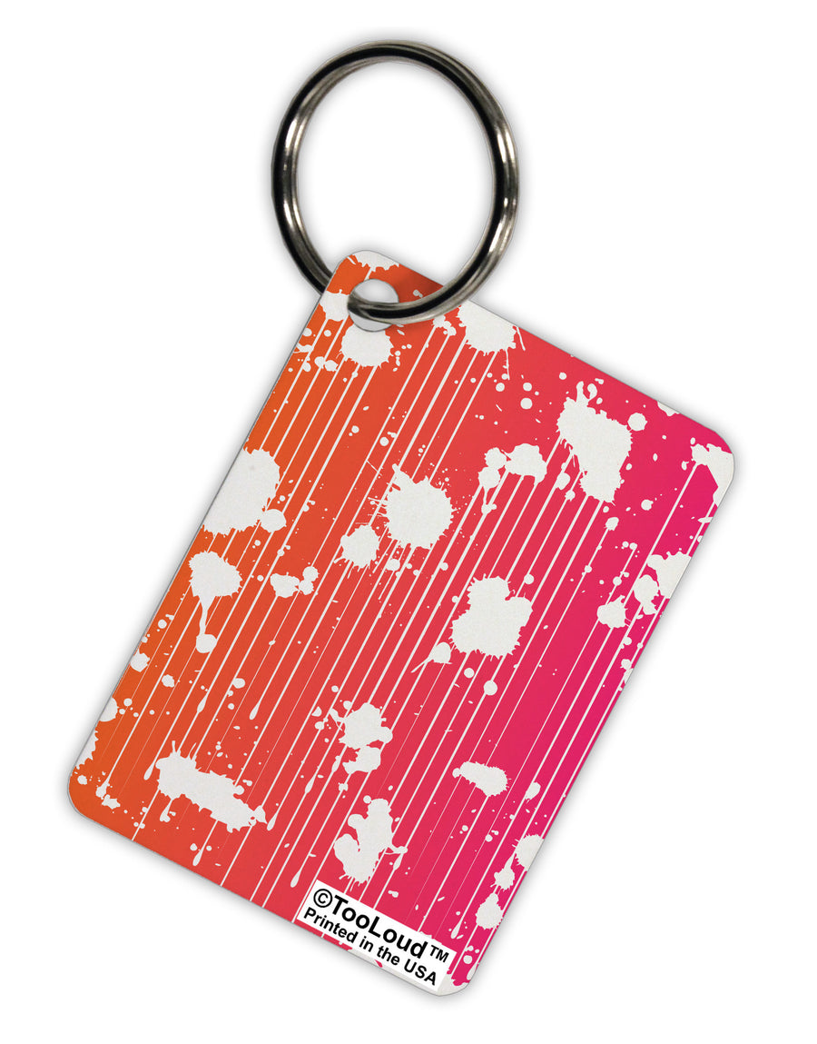 Splatter AOP - Orange Pink Aluminum Keyring Tag All Over Print-Keyring-TooLoud-White-Davson Sales