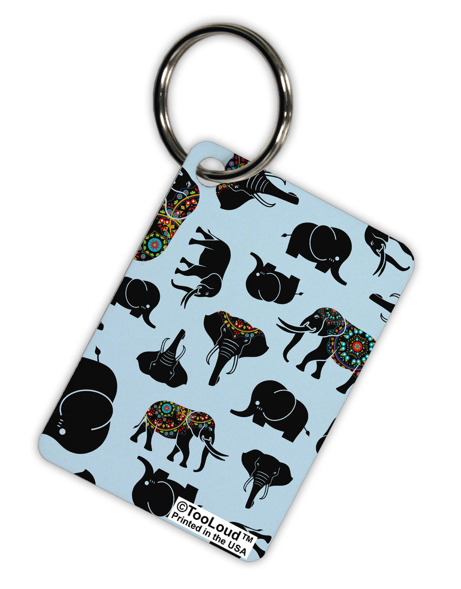 Mixed Elephants AOP Aluminum Keyring Tag All Over Print-Keyring-TooLoud-White-Davson Sales