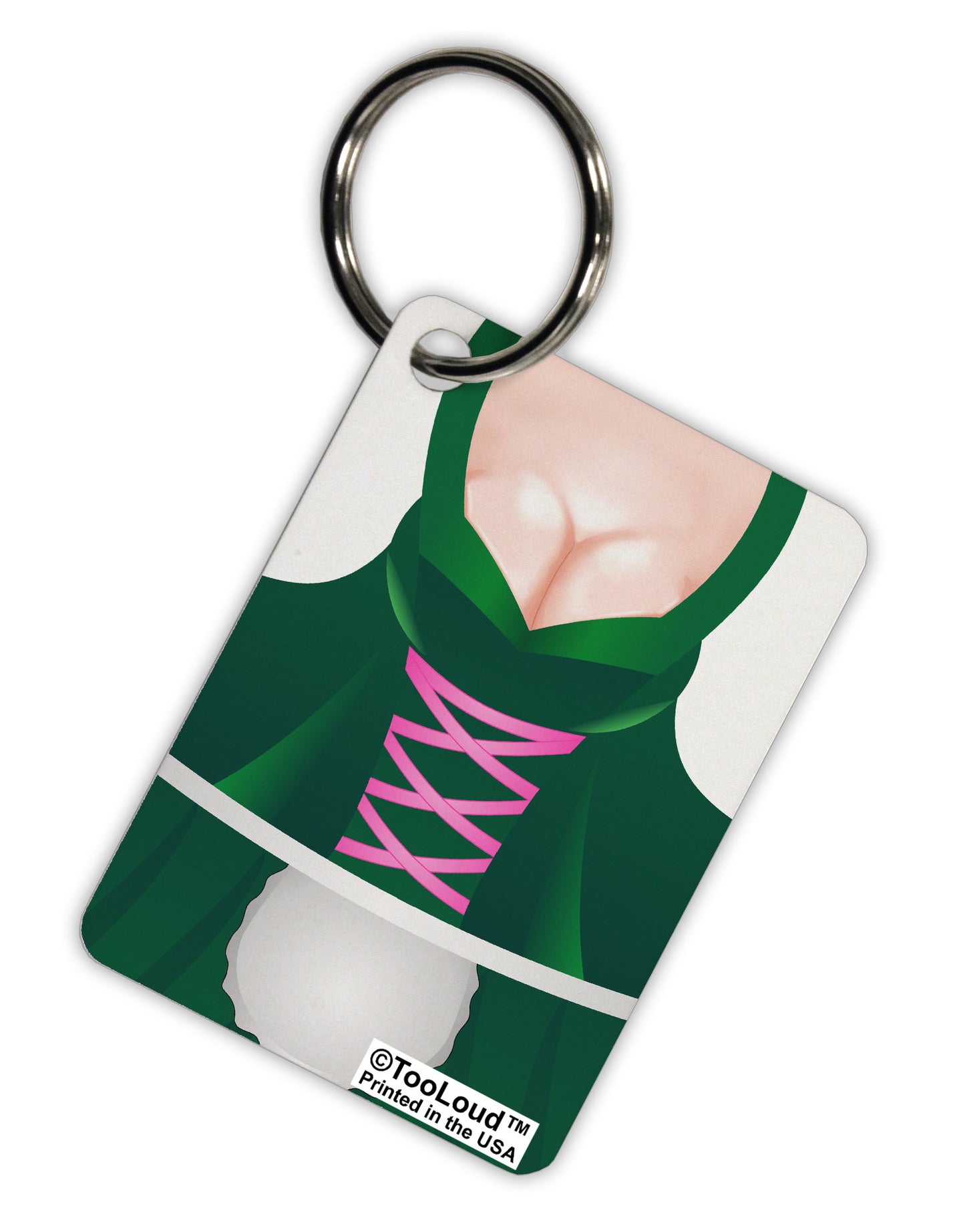 Sexy Dirndl Costume Green Aluminum Keyring Tag All Over Print by TooLoud-Keyring-TooLoud-White-Davson Sales