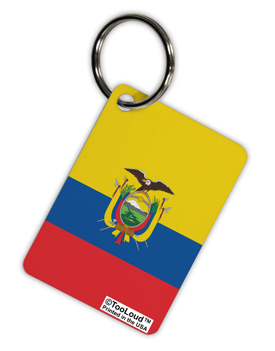 Ecuador Flag AOP Aluminum Keyring Tag All Over Print-Keyring-TooLoud-White-Davson Sales