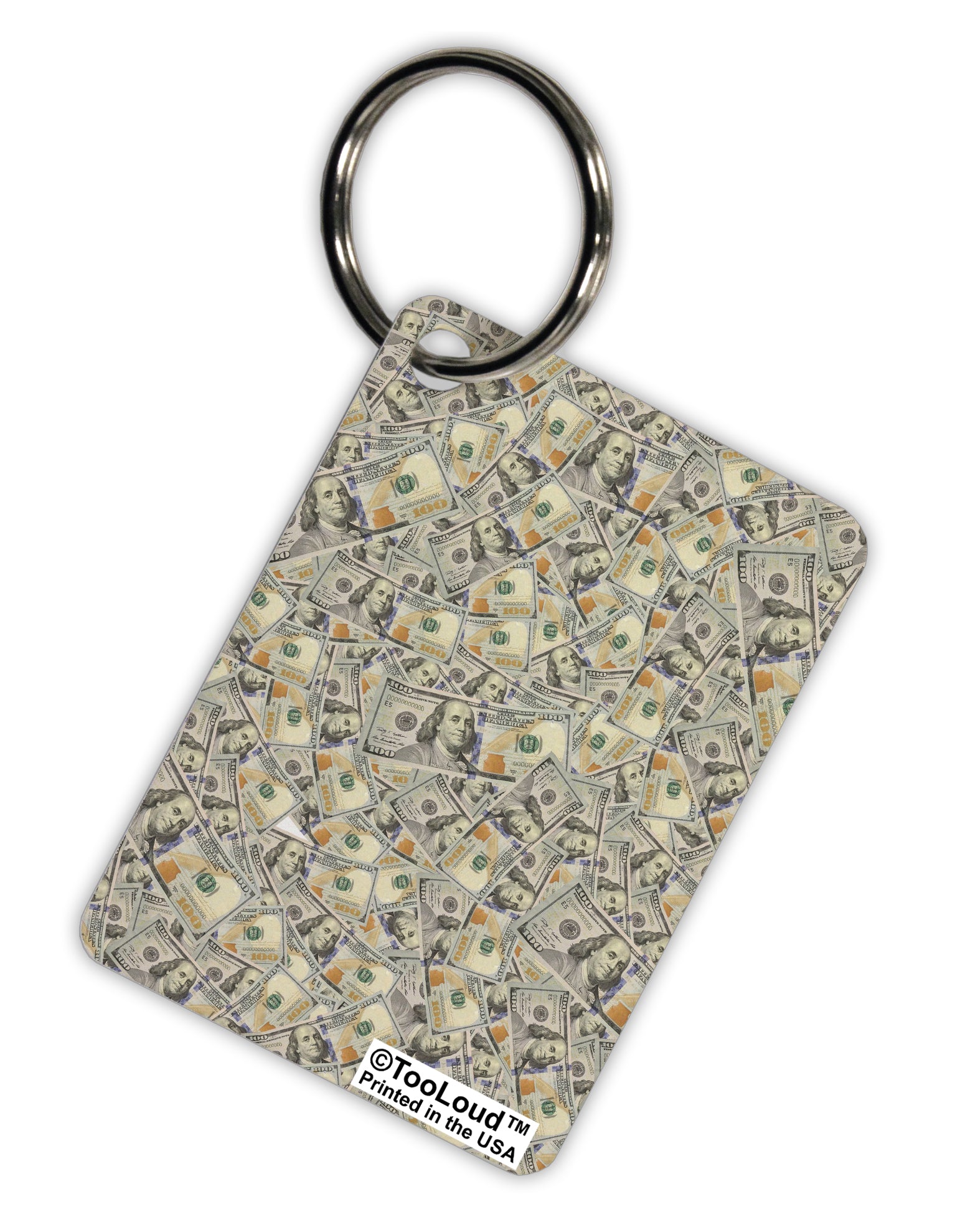 Benjamins Aluminum Keyring Tag All Over Print by TooLoud-Keyring-TooLoud-White-Davson Sales