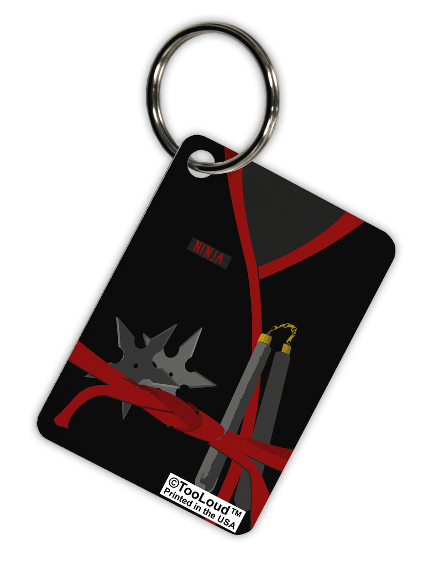 Ninja Red AOP Aluminum Keyring Tag All Over Print-Keyring-TooLoud-White-Davson Sales